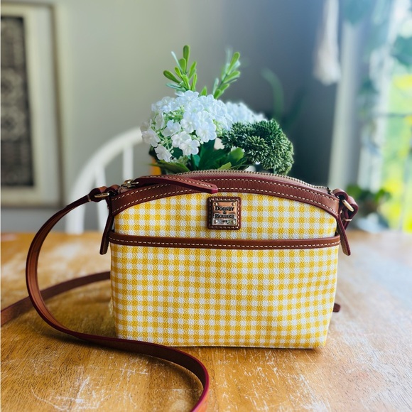 Dooney & Bourke Handbags - Dooney & Bourke Yellow Gingham Crossbody Bag